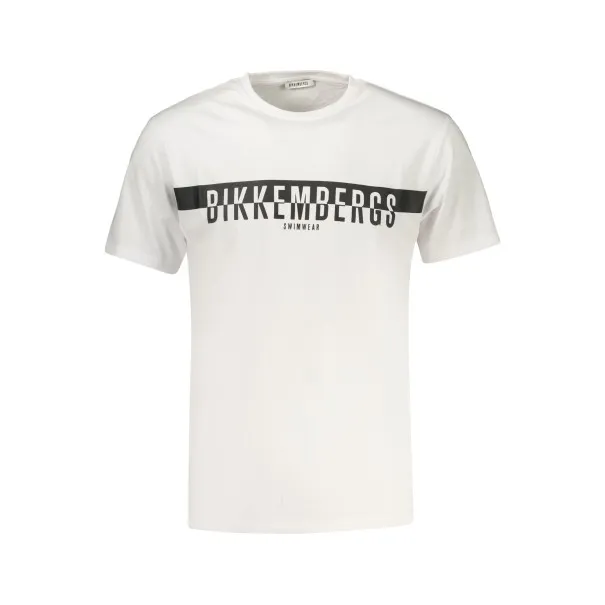 T-shirt blanc à manches courtes pour homme BIKKEMBERGS - BIKKEMBERGS