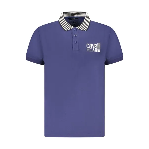 CAVALLI CLASS POLO MANCHES COURTES HOMME BLEU - CAVALLI CLASS
