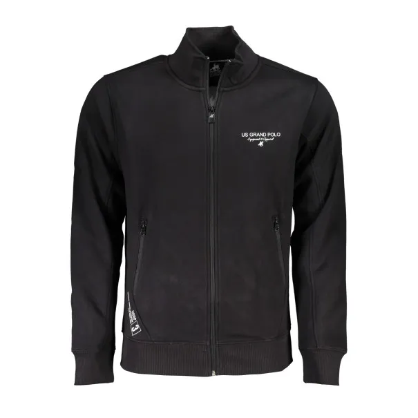 SWEAT-SHIRT NOIR À FERMETURE ÉCLAIR POUR HOMME US GRAND - U.S. GRAND