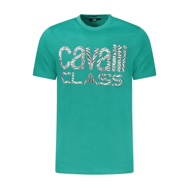 T-SHIRT À MANCHES COURTES CAVALLI CLASS HOMME VERT - CAVALLI CLASS