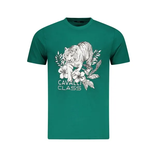 T-SHIRT À MANCHES COURTES CAVALLI CLASS HOMME VERT - CAVALLI CLASS