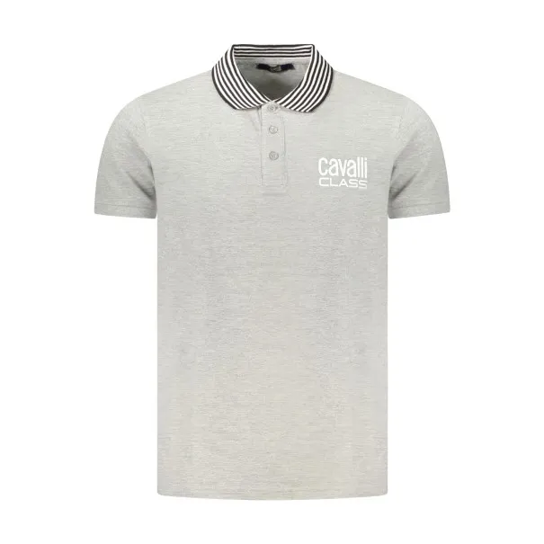 CAVALLI CLASS POLO MANCHES COURTES HOMME GRIS - CAVALLI CLASS