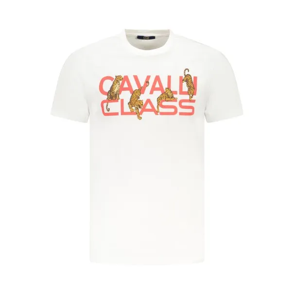 T-SHIRT À MANCHES COURTES CAVALLI CLASS HOMME BLANC - CAVALLI CLASS