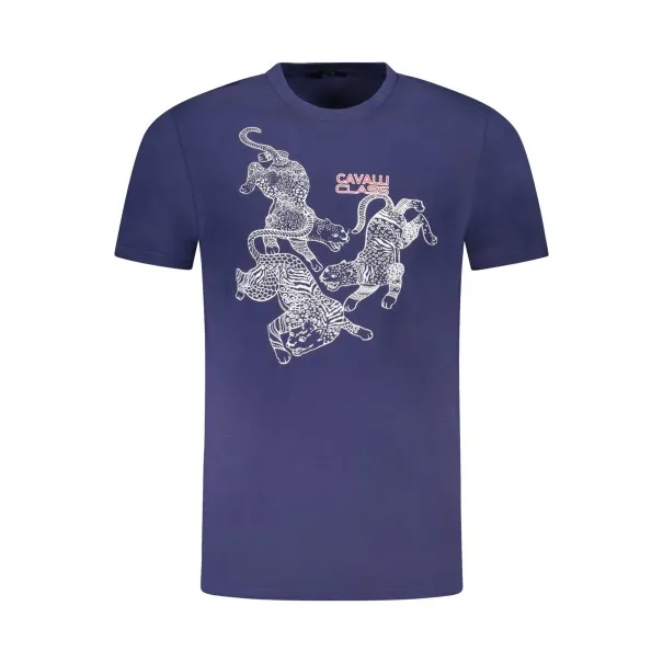 T-SHIRT À MANCHES COURTES CAVALLI CLASS HOMME BLEU - CAVALLI CLASS