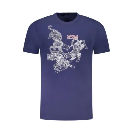T-SHIRT À MANCHES COURTES CAVALLI CLASS HOMME BLEU - CAVALLI CLASS