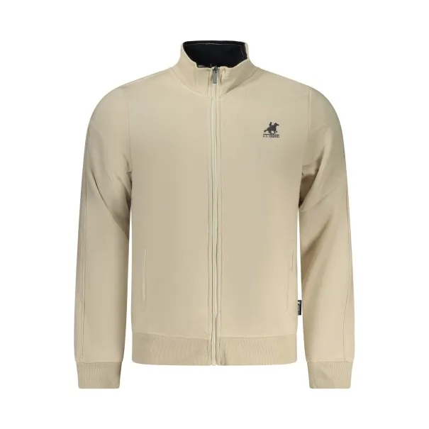 SWEAT-SHIRT BEIGE À FERMETURE ÉCLAIR POUR HOMME US GRAND - U.S. GRAND