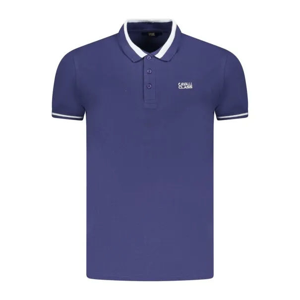 CAVALLI CLASS POLO MANCHES COURTES HOMME BLEU - CAVALLI CLASS