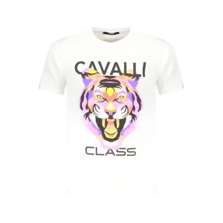 T-SHIRT À MANCHES COURTES CAVALLI CLASS HOMME BLANC - CAVALLI CLASS