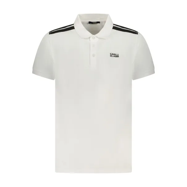 CAVALLI CLASS POLO MANCHES COURTES HOMME BLANC - CAVALLI CLASS