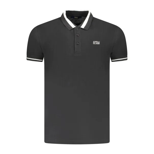 CAVALLI CLASS POLO MANCHES COURTES HOMME NOIR - CAVALLI CLASS