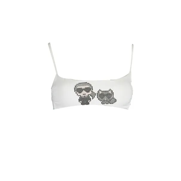 Haut de maillot de bain Karl Lagerfeld Beachwear pour femme, blanc - KARL LAGERFELD BEACHWEAR