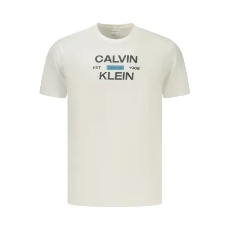 T-shirt blanc à manches courtes pour homme Calvin Klein - CALVIN KLEIN