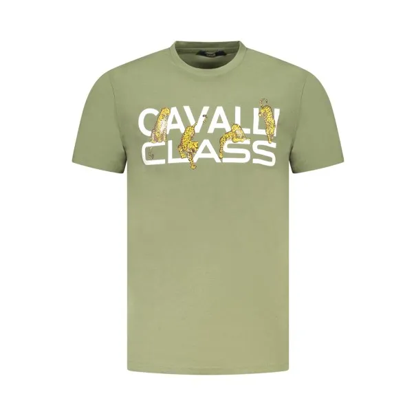 T-SHIRT À MANCHES COURTES CAVALLI CLASS HOMME VERT - CAVALLI CLASS