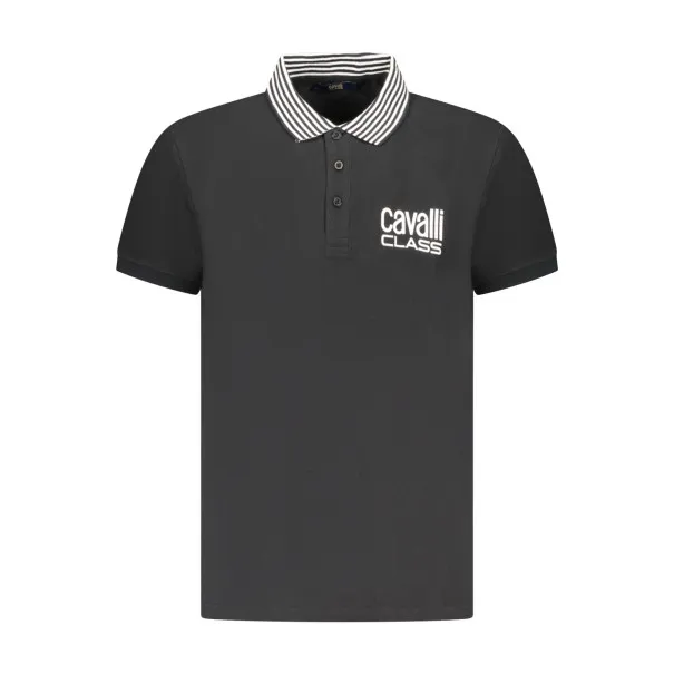 CAVALLI CLASS POLO MANCHES COURTES HOMME NOIR - CAVALLI CLASS