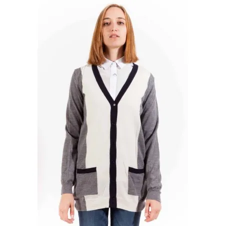 GANT CARDIGAN FEMME GRIS - GANT