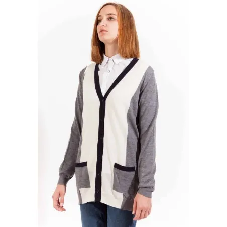 GANT CARDIGAN FEMME GRIS - GANT