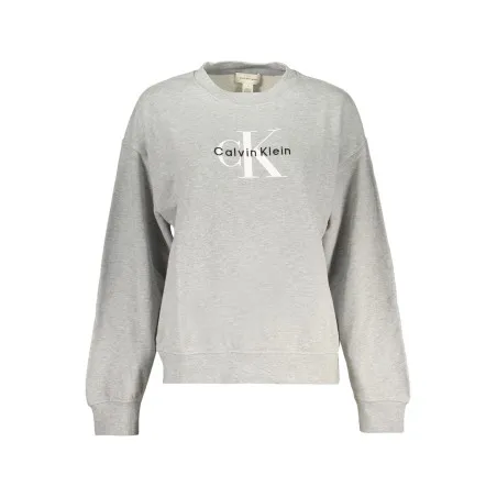 SWEAT-SHIRT GRIS À FERMETURE ÉCLAIR CALVIN KLEIN POUR FEMME - CALVIN KLEIN