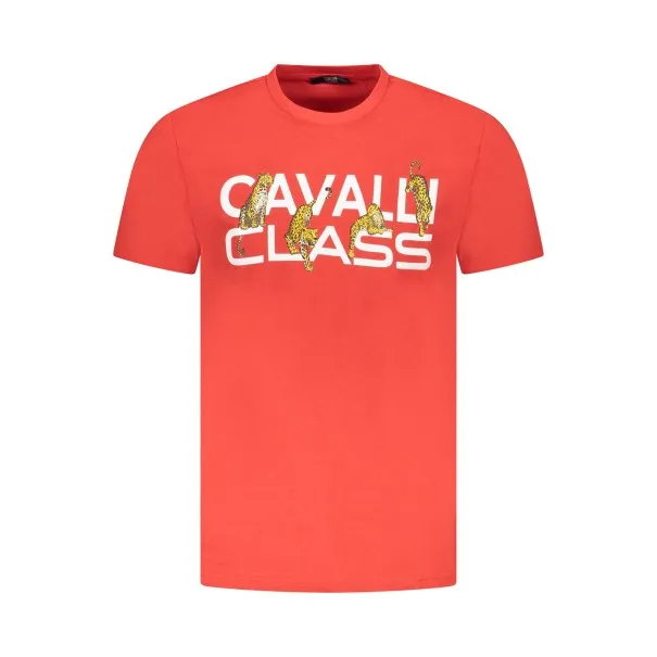 T-SHIRT À MANCHES COURTES CAVALLI CLASS HOMME ROUGE - CAVALLI CLASS