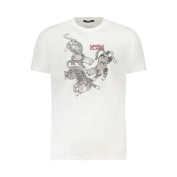 T-SHIRT À MANCHES COURTES CAVALLI CLASS HOMME BLANC - CAVALLI CLASS