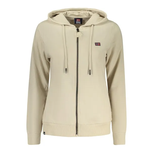 SWEAT-SHIRT BEIGE À FERMETURE ÉCLAIR POUR FEMME NORVÈGE 1963 - NORWAY 1963