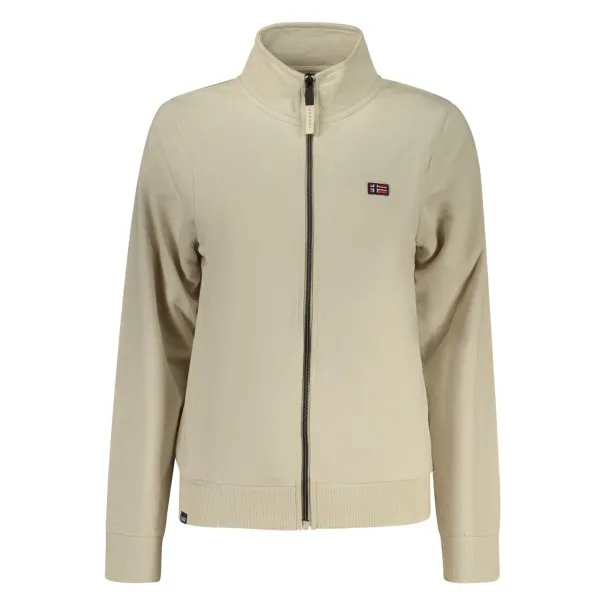 SWEAT-SHIRT BEIGE À FERMETURE ÉCLAIR POUR FEMME NORVÈGE 1963 - NORWAY 1963