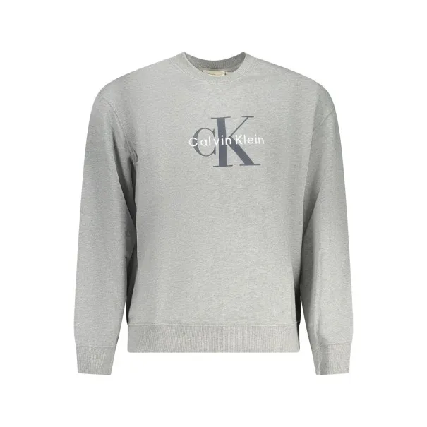 SWEAT-SHIRT GRIS À FERMETURE ÉCLAIR CALVIN KLEIN POUR HOMME - CALVIN KLEIN