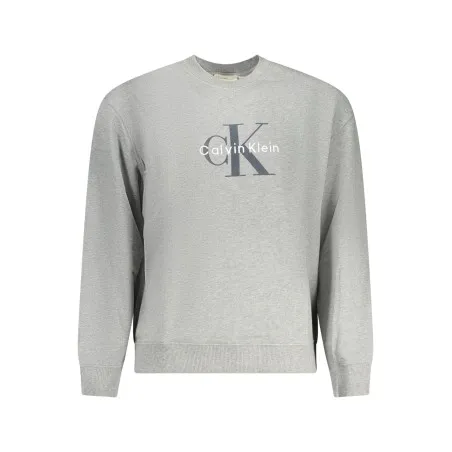 SWEAT-SHIRT GRIS À FERMETURE ÉCLAIR CALVIN KLEIN POUR HOMME - CALVIN KLEIN