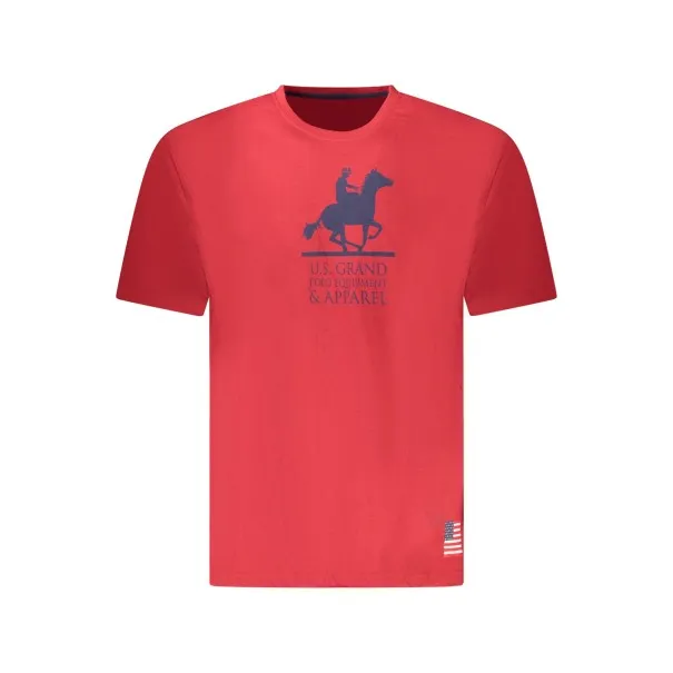 T-shirt rouge à manches courtes pour homme US GRAND - U.S. GRAND