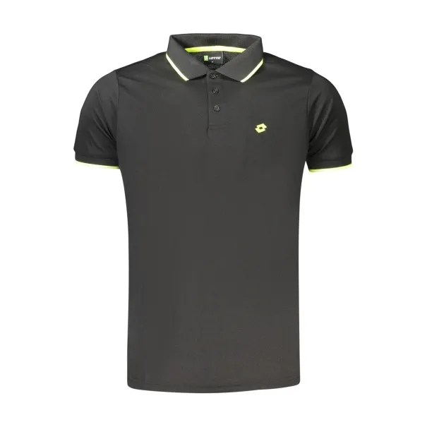 POLO NOIR À MANCHES COURTES POUR HOMME LOTTO - Lotto