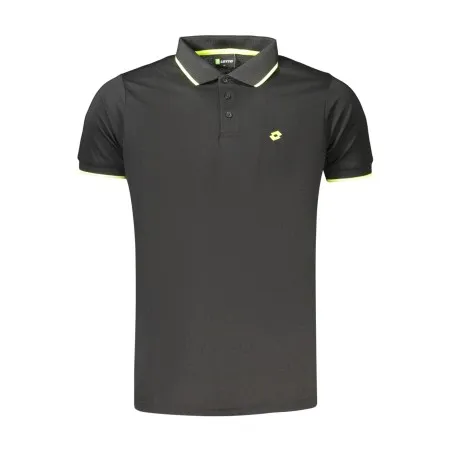 POLO NOIR À MANCHES COURTES POUR HOMME LOTTO - Lotto