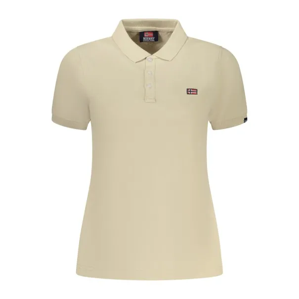 POLO FEMME À MANCHES COURTES NORVÈGE 1963, BEIGE - NORWAY 1963