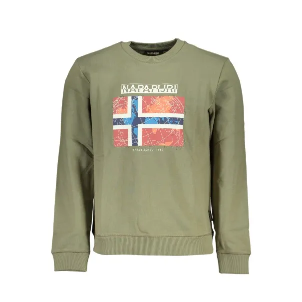 SWEAT-SHIRT SANS FERMETURE ÉCLAIR POUR HOMME NAPAPIJRI VERT - NAPAPIJRI