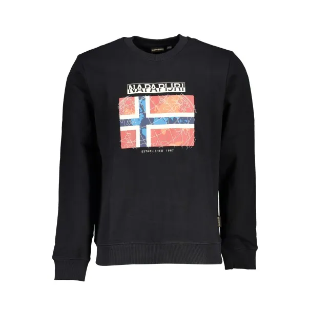NAPAPIJRI SWEAT-SHIRT SANS FERMETURE ÉCLAIR NOIR POUR HOMMES - NAPAPIJRI