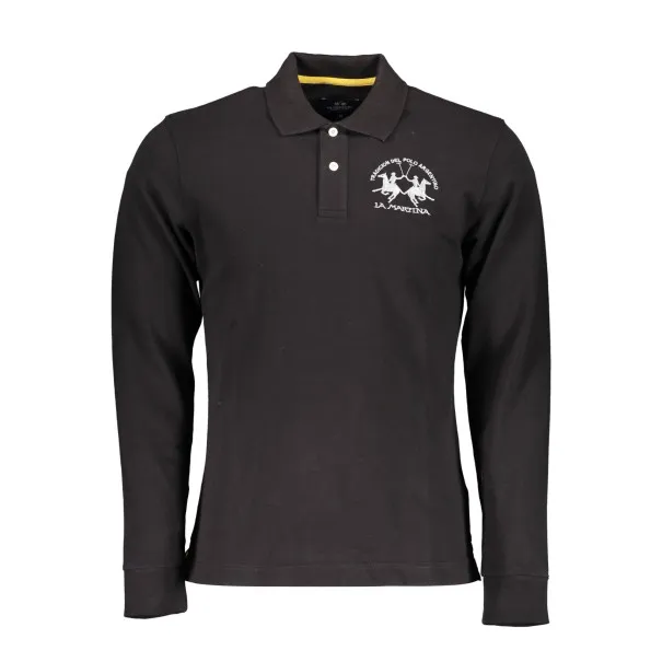 POLO NOIR À MANCHES LONGUES POUR HOMME LA MARTINA - LA MARTINA