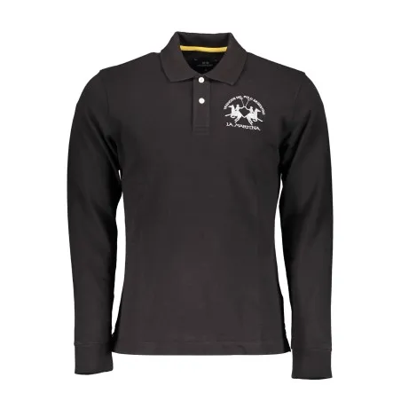POLO NOIR À MANCHES LONGUES POUR HOMME LA MARTINA - LA MARTINA
