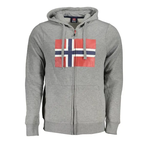 NORVÈGE 1963 SWEAT-SHIRT ZIPPÉ GRIS POUR HOMME - NORWAY 1963