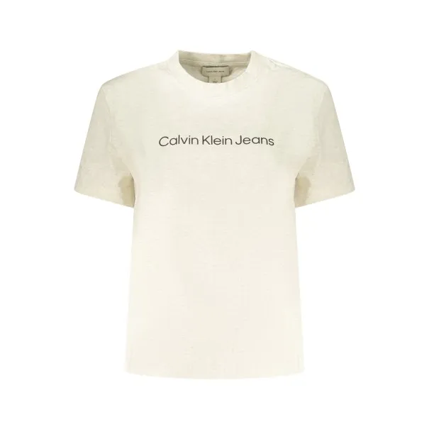 T-shirt beige à manches courtes pour femme Calvin Klein - CALVIN KLEIN