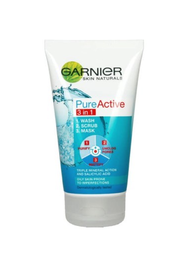 Gel Nettoyant Garnier  PURE ACTIVE 3 IN 1 - Garnier