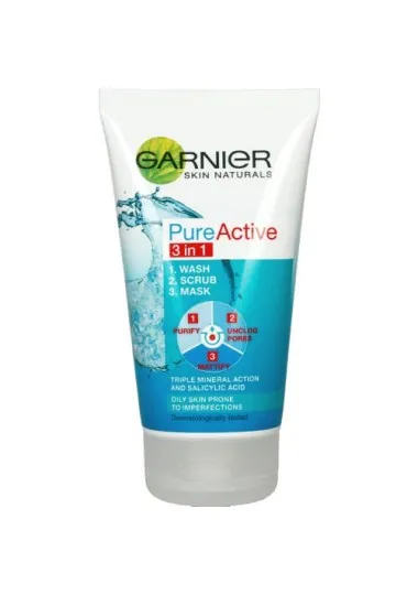 Gel Nettoyant Garnier  PURE ACTIVE 3 IN 1 - Garnier