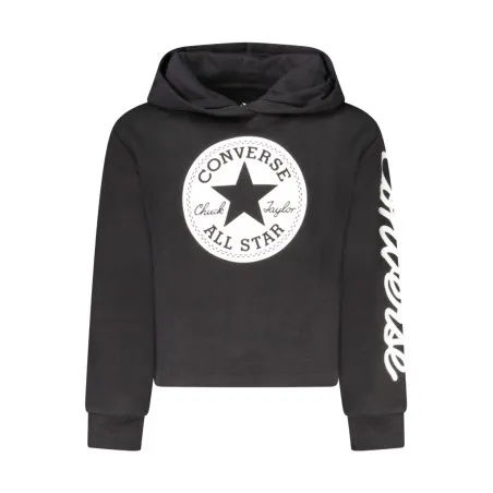 Sweat à capuche zippé Converse pour fille, noir - CONVERSE