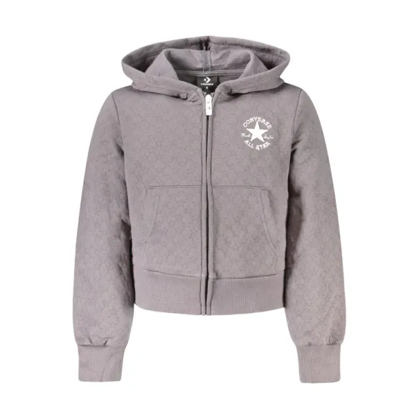 Sweat à capuche zippé Converse pour fille, gris - CONVERSE