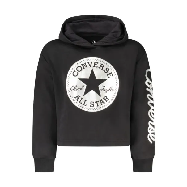 Sweat à capuche zippé Converse pour fille, noir - CONVERSE