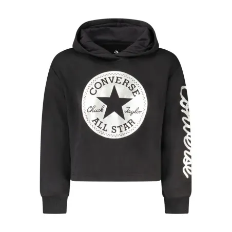 Sweat à capuche zippé Converse pour fille, noir - CONVERSE