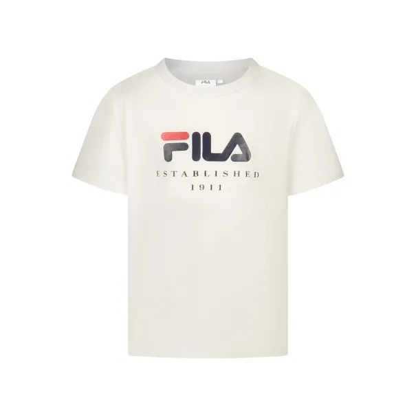 T-shirt à manches courtes FILA pour filles, blanc - FILA