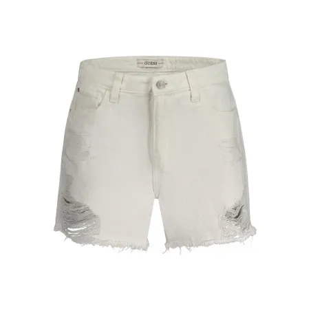 GUESS JEANS JEANS COURT FEMME BLANC - GUESS JEANS