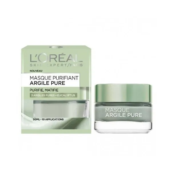 Masques Visage Purifiant L'Oréal  ARGILE PURE - L'OREAL