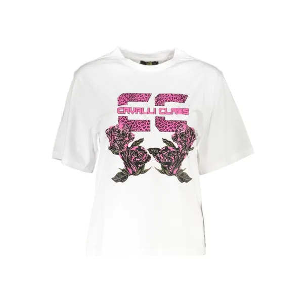 T-SHIRT À MANCHES COURTES CAVALLI CLASS FEMME BLANC - CAVALLI CLASS