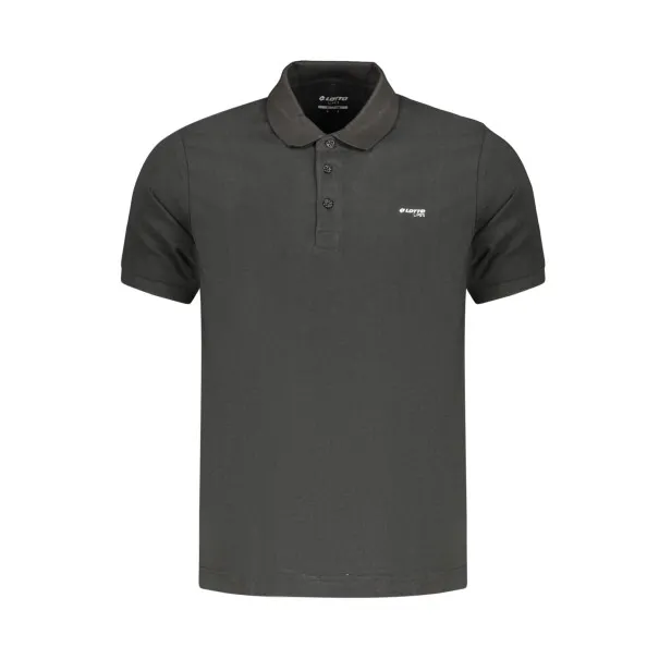 POLO NOIR À MANCHES COURTES POUR HOMME LOTTO - Lotto