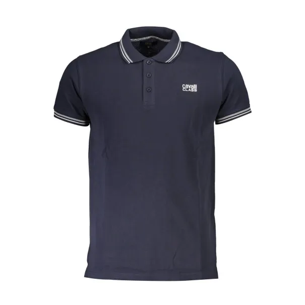 CAVALLI CLASS POLO MANCHES COURTES HOMME BLEU - CAVALLI CLASS