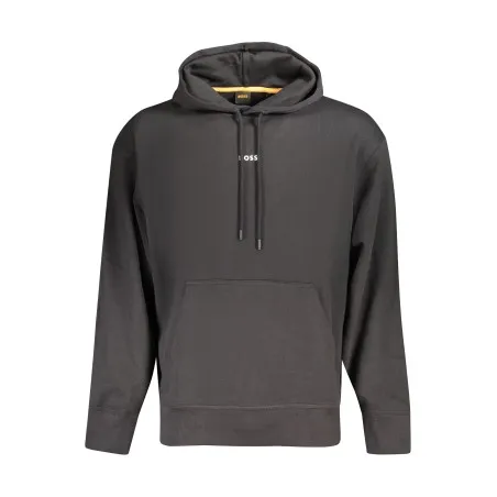 Sweat-shirt noir sans fermeture éclair Boss pour homme - BOSS